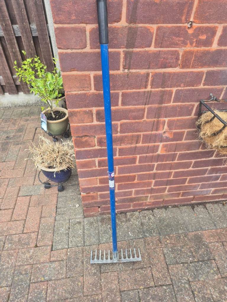 Sturdy Blue Garden Rake – Good Condition