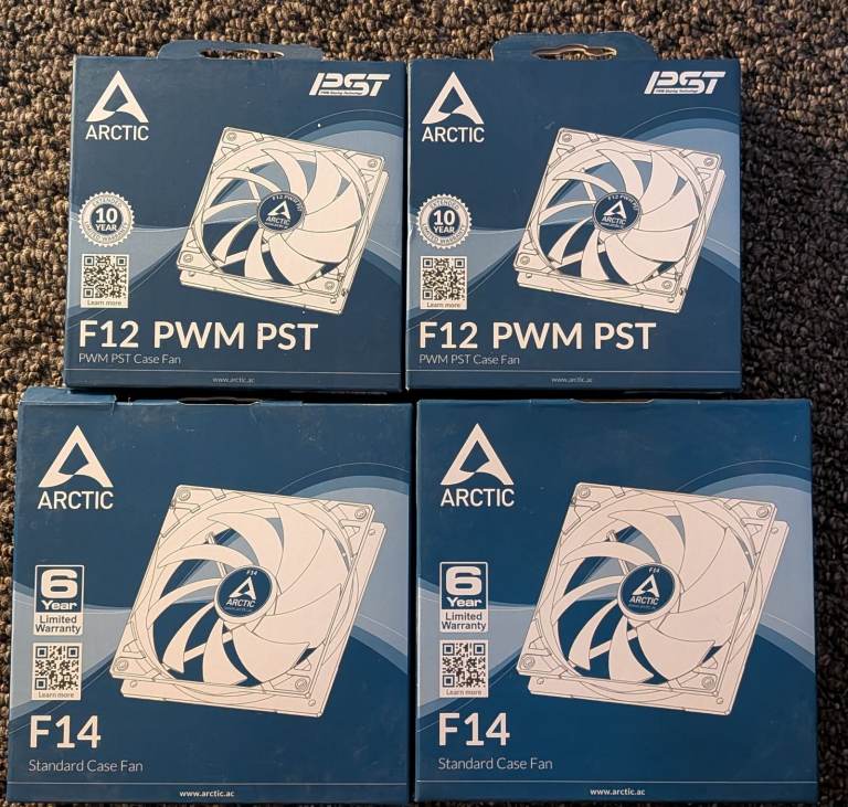 Arctic PC Case Cooling Fan F14 F12 PWM PST x2 x4 pair 