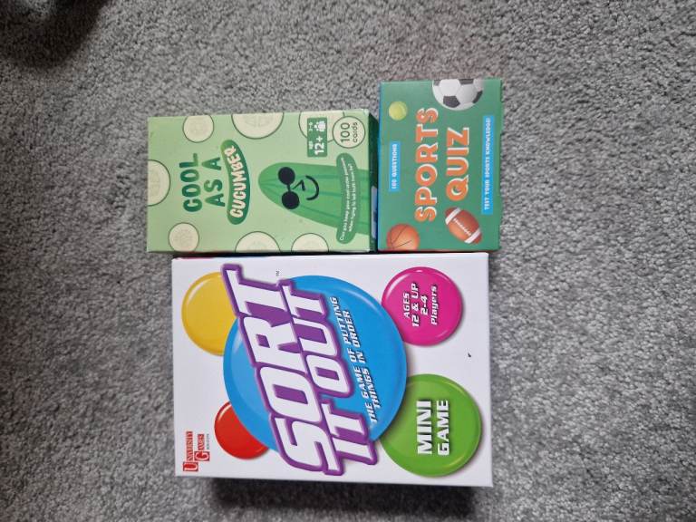 Bundle of Three Card Games - Sort It Out, Cool As A Cucumber, Sports Quiz