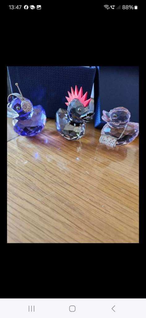 7 swarovski  crystal ducks