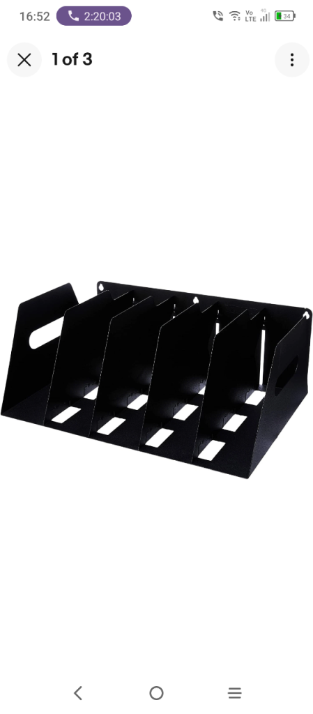 ROTADEX Lever Arch Filing Rack (5 x sections) Portable Rigid Metal - Black