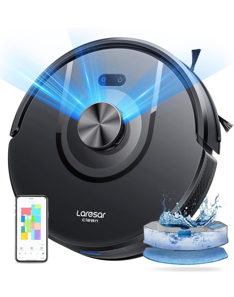 Laresar Clean Robot Vacuum and Mop, 8000Pa Suction, 180Min Runtime, Robotic Vacuum