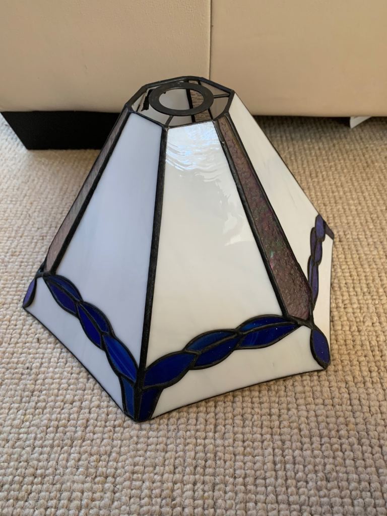Vintage Tiffany Style Lead Stained Glass Shade