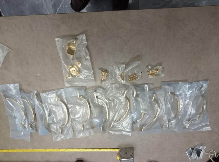 job lot of 11 polished solid brass sash window handles
