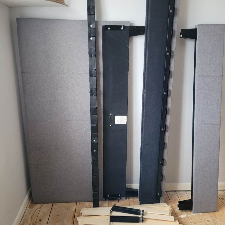  Grey double bed frame 