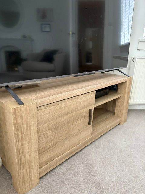 Next Light Wood effect TV Unit with Storage – Very Good Condition