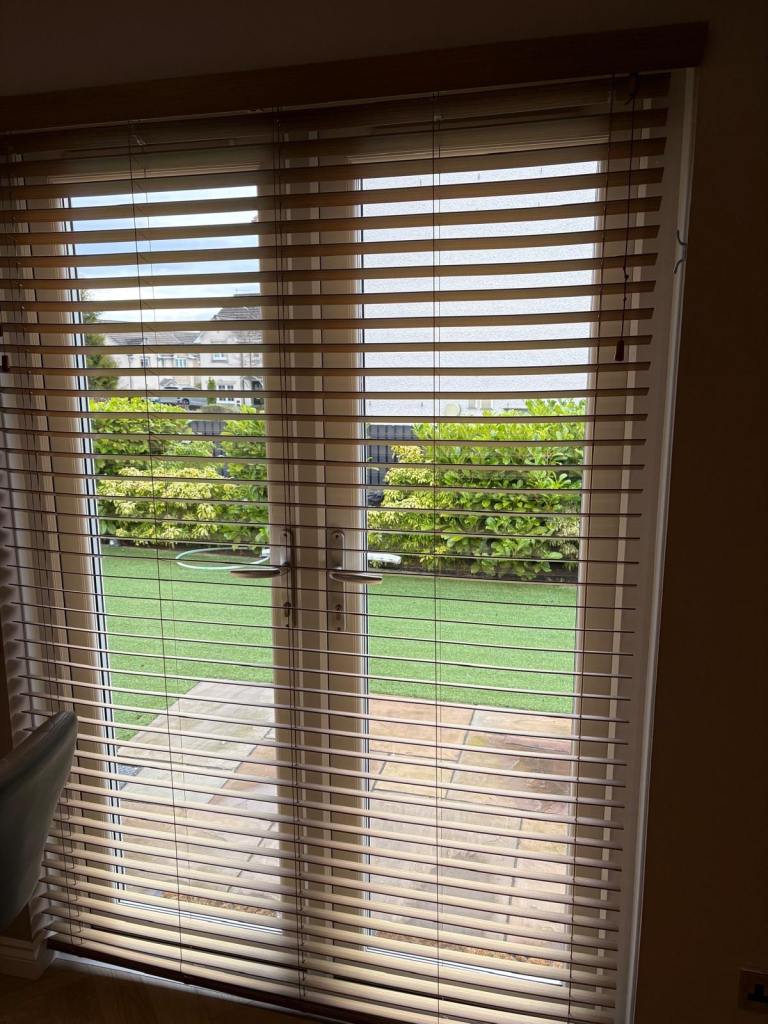 Wooden Venetian Blinds (2 Sets - Window and Patio Doors)