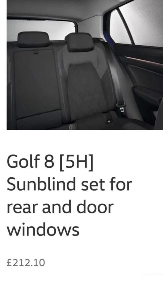 Golf 8 [5H] Sunblind set for rear and door windows