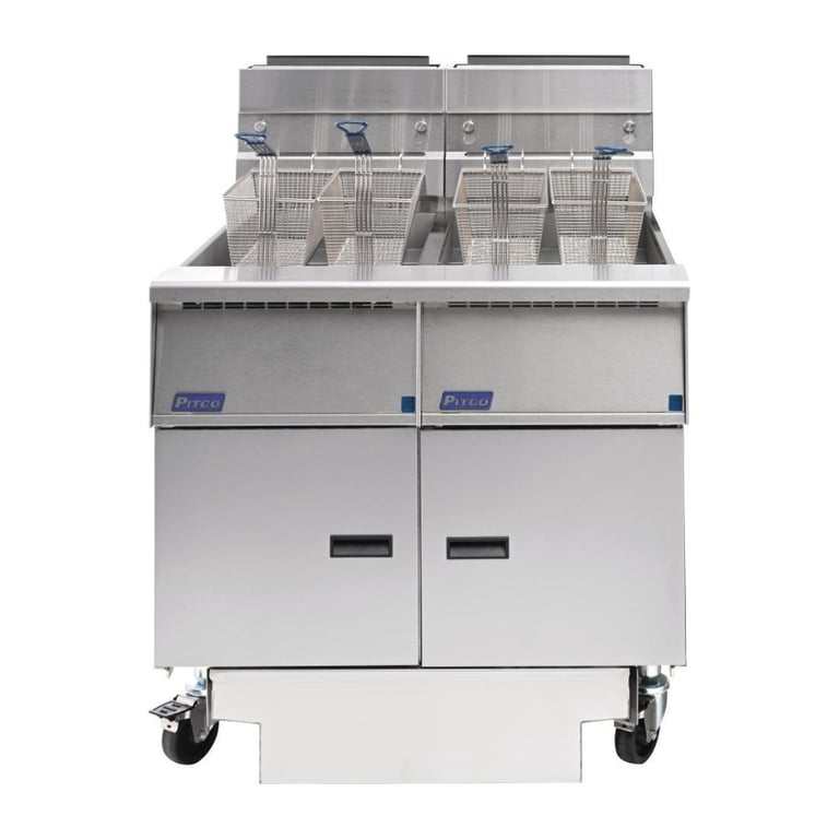 Pitco Chips Fryer Twin Tank Gas Fryer SG14RS/FD-FF Each Tank 23 Ltr With Built In Oil Filtration