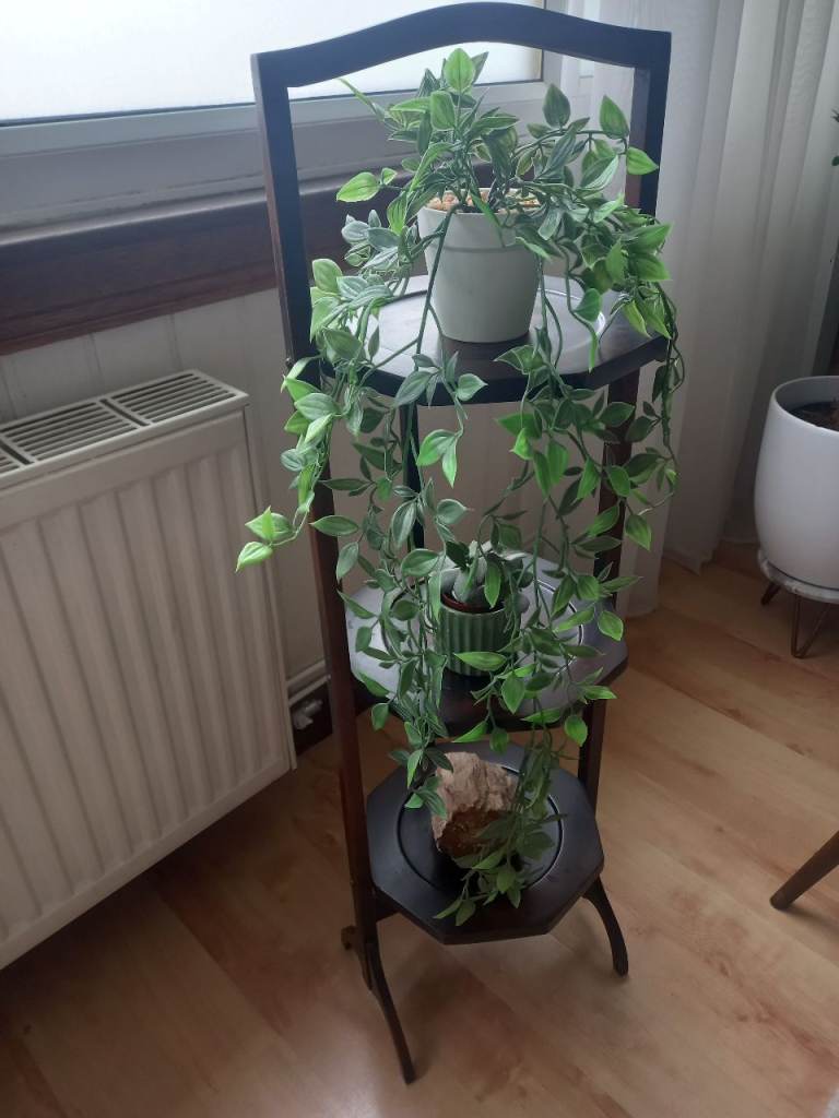 1920s Oak Cake Stand or Plant Stand