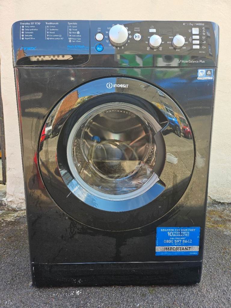 Indesit 7kg 1400rpm Black Washing Machine – Fully Working