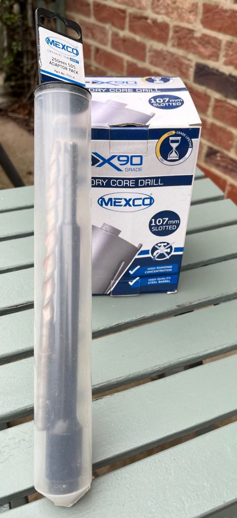 Mexco 107mm Diamond Core Drill + SDS Adaptor – X90 Grade