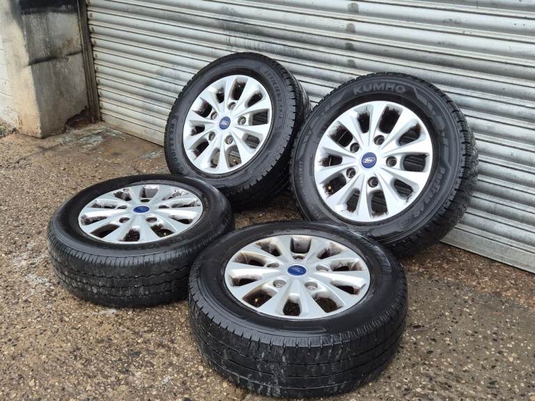🌟Genuine Ford transit Custom 16 inch turbine alloy wheels with TYRES 6M++