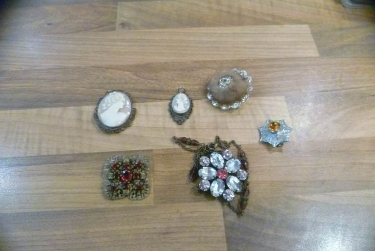 Jewllery Vintage Costume Fur broach Cameos  Necklace Broach  Badge ect 