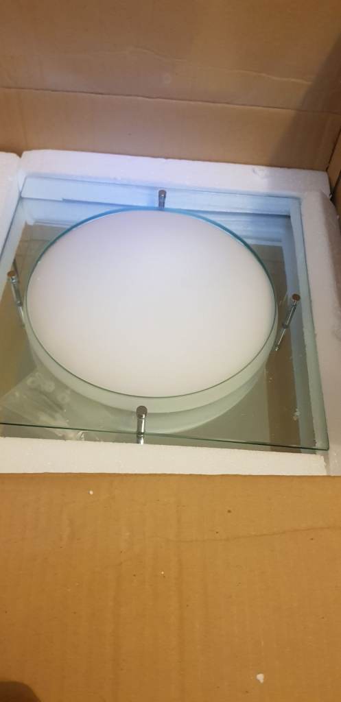 Dar Bathroom Lighting Mantra IP44 Mirrored Flush Ceiling Fitting