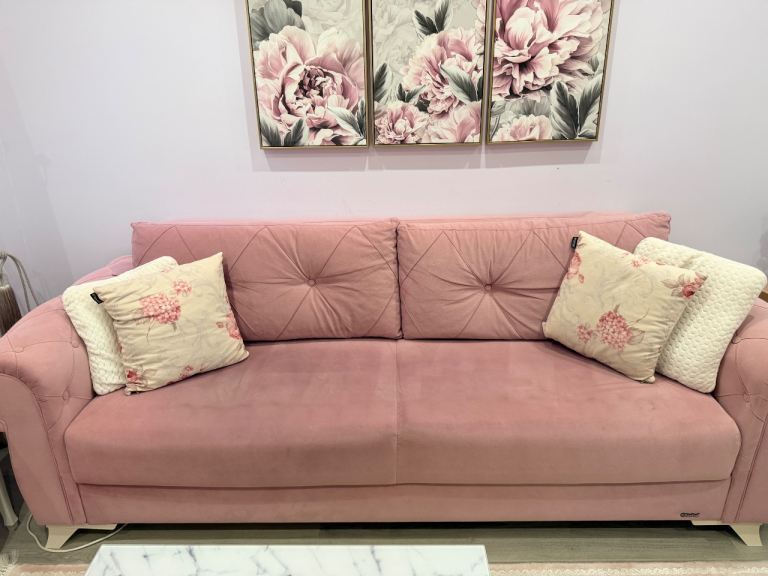 Elegant Pink 3-Seater & 2-Seater Sofa Set 