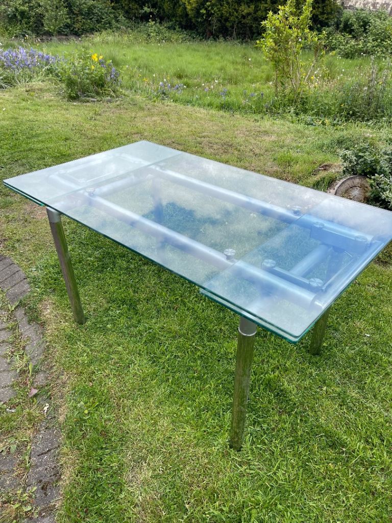 Glass dining table 