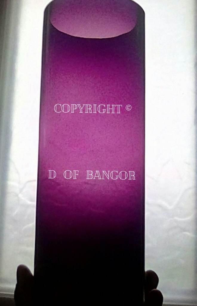  Large plum Amethyst coloured  glass cylinder vase flowers floral