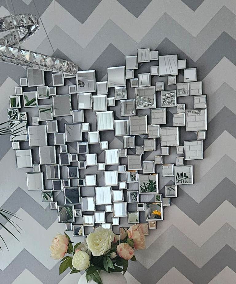Two heart-shaped mirrors