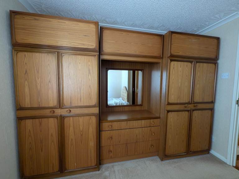 1970s teak-veneer wardobe