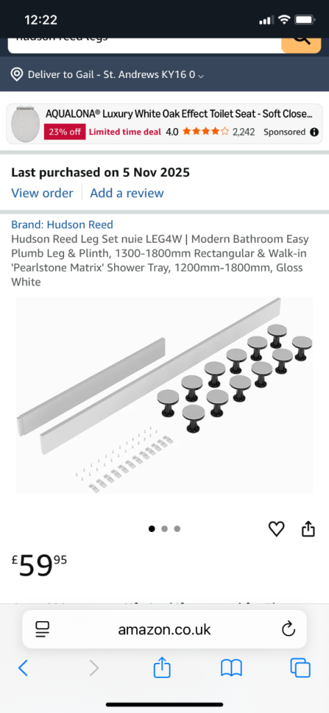 Shower tray riser kit