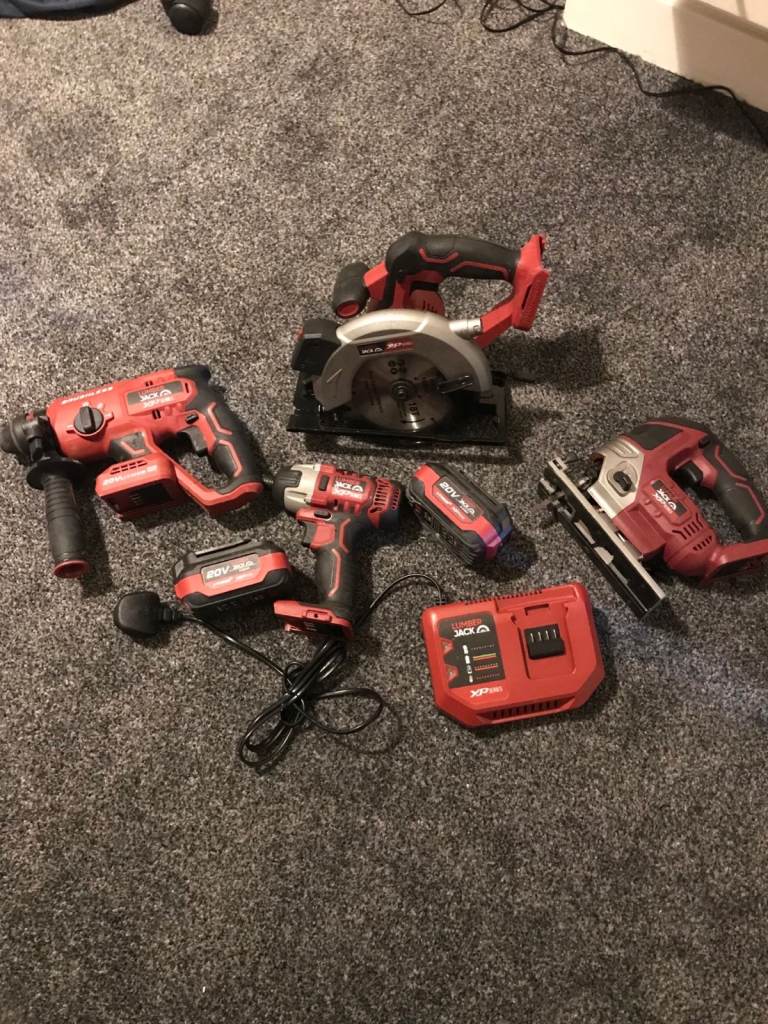 combo kits jig saw/rip saw / hammer frill/ impact driver /charger / 2x 20v battery 