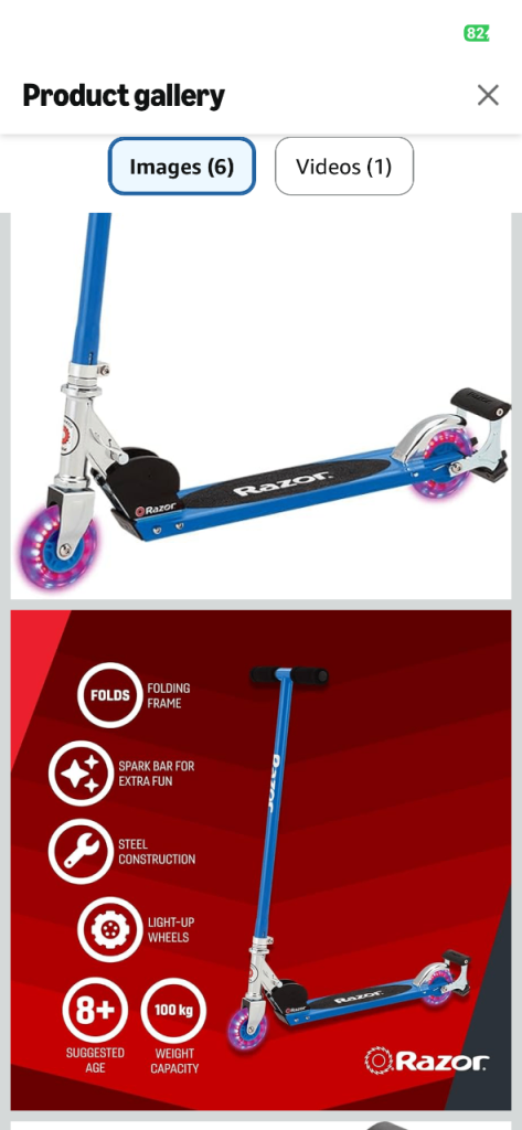 SCOOTER Razor S Spark Sport Kick Scooter - LED Light-Up Wheels