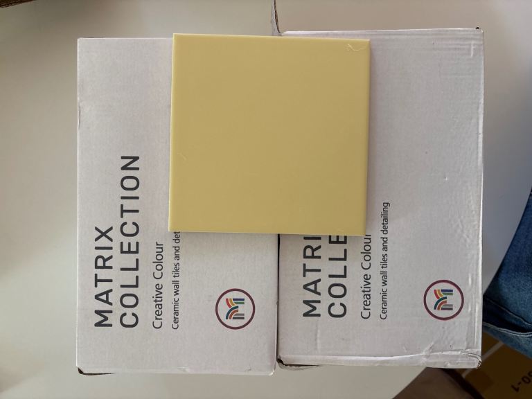 Topps Tiles Matrix Collection Ceramic Wall Tiles - Matt Primrose Yellow