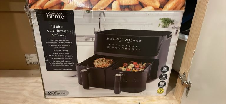 George Home 10 Litre Dual Drawer Air Fryer - New