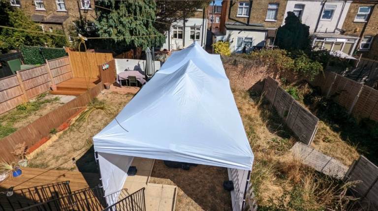 3m x 9m Gazebo (White / Black)