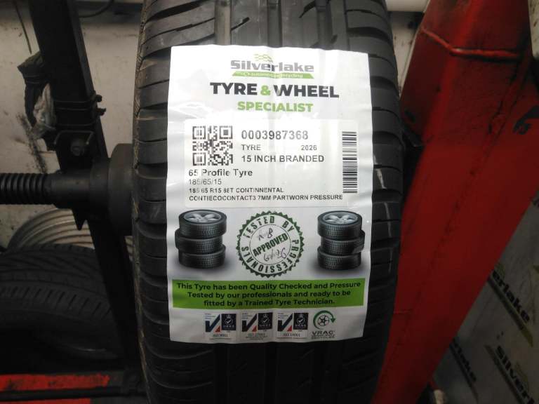 185 65 R15 88t Continnental Contiecocontact3 7mm Partworn Pressure Tested Tyre