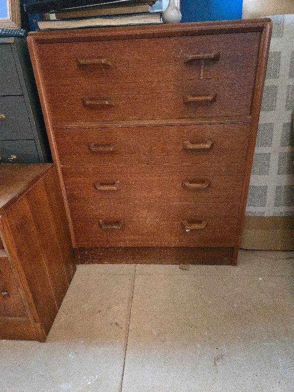 Vintage G-Plan Bedroom Set – Wardrobe + Chest + Pair of Bedside Cabinets