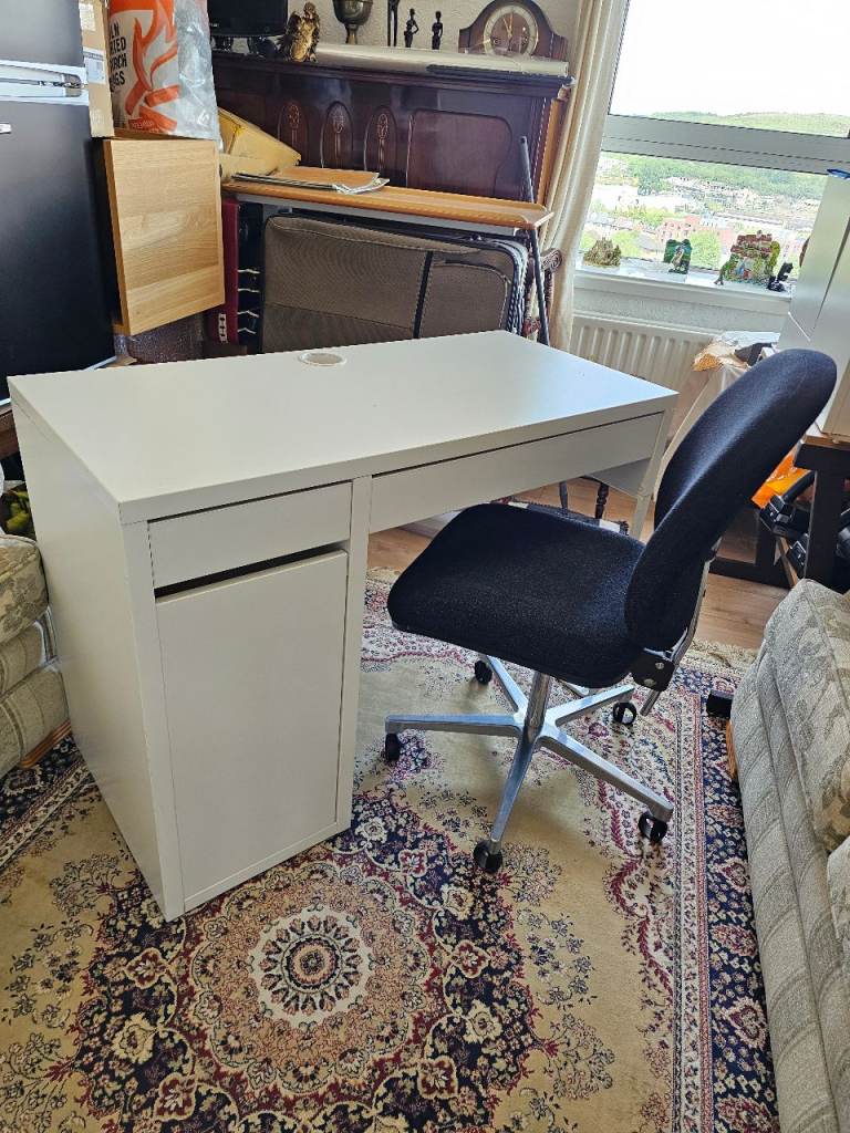 IKEA MICKE Computer Desk White Home Office Table Drawer Storage 105x50cm
