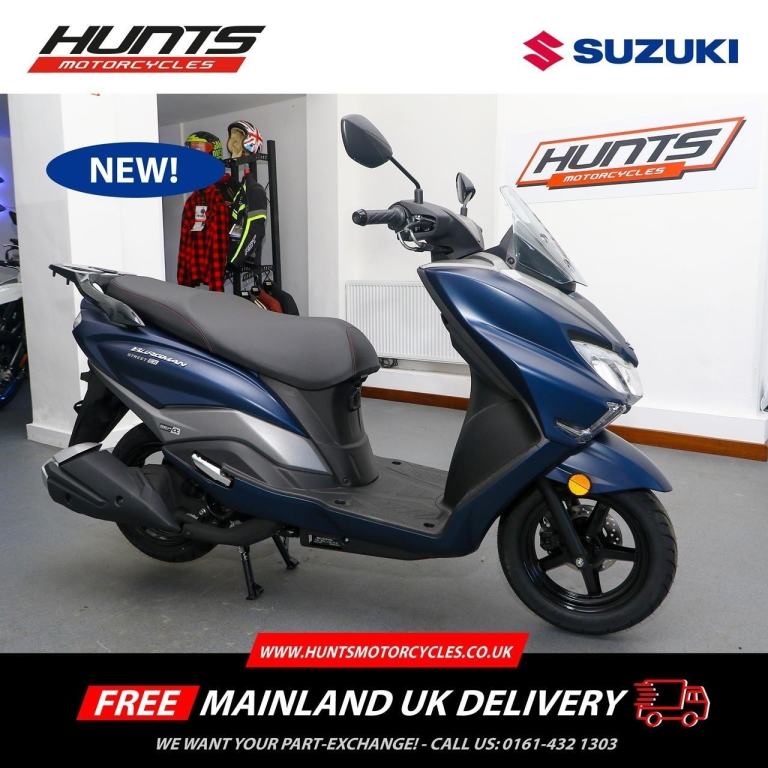 NEW Suzuki Burgman Street 125 EX Scooter. Blue £2499 On The Road (NO ADDED FEES)