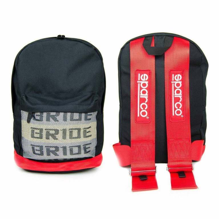 NEW SPARCO BRIDE Fabric Racing Seatbelt Strap Backpack rucksack