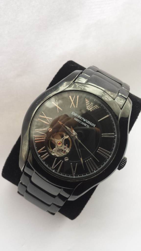 MENS EMPORIO ARMANI AR60014 Ceramic Meccanico Automatic Watch Boxed