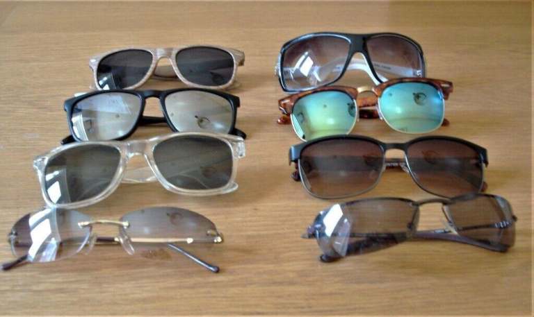 18 Pairs of Brand New Unisex Sunglasses Plus 6 Cases 2 Hard & 4 Soft 