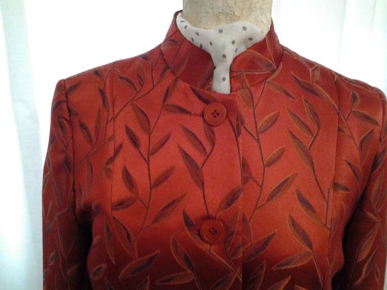 image for ATTRACTIVE “COPPERNOB”  ¾ LENGTH RED CHINESE STYLE JACKET/COAT/DRESS