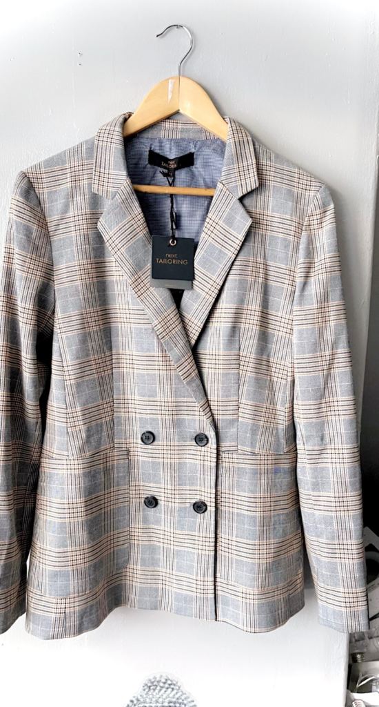 Women’s Next tailored lined check blazer, RRP: £65 Size 12
