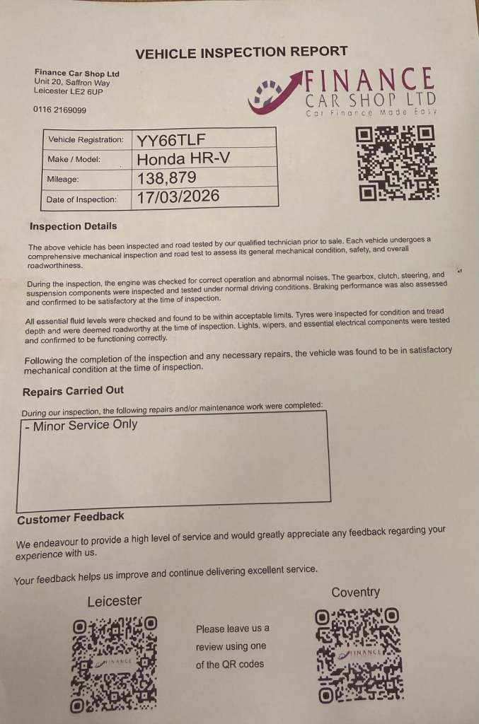 2016 Honda HR-V 1.5 i-VTEC SE 5dr HATCHBACK PETROL Manual