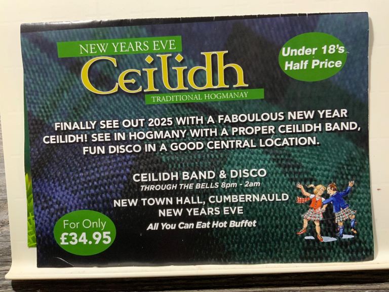 Ceilidh New Year’s Eve. Ceilidh Band and Disco.