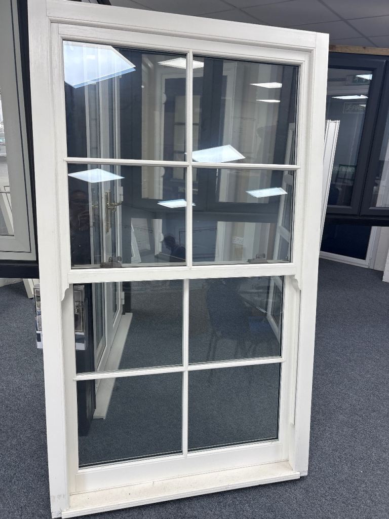 White wood grain PVC sliding sash window 