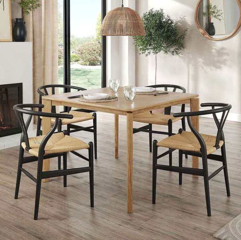 Hudson 2-4 Seater Square Extendable Dining Table, Oak (Table Only)