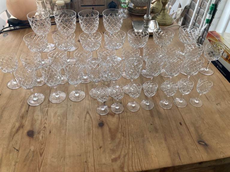 Stunning vintage wine, aperitif and liquor glass set family heirloom 