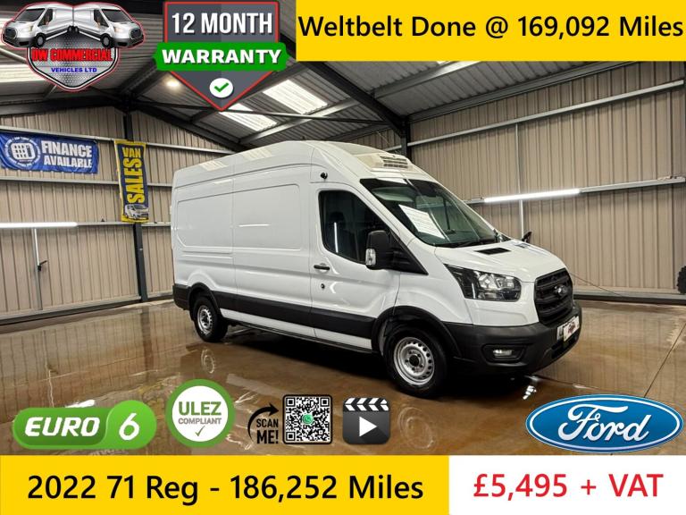 2022 71 Reg Ford Transit 350 L3H3 130BHP EcoBlue Fridge Van + VAT