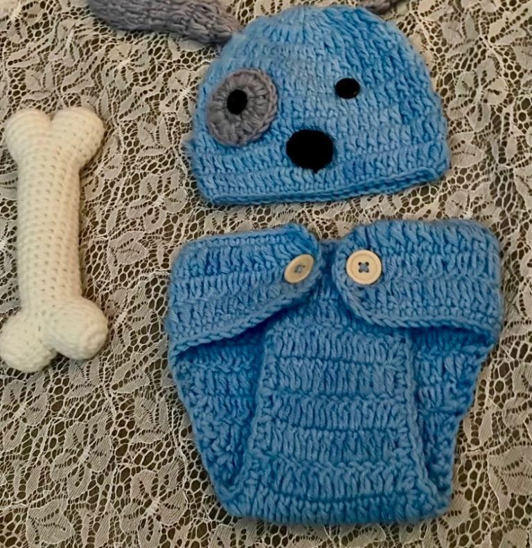 Baby 0/3 months puppy costume for photo shoot 