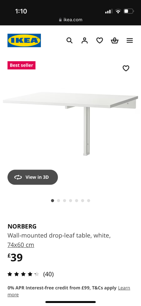Ikea, folding table x2