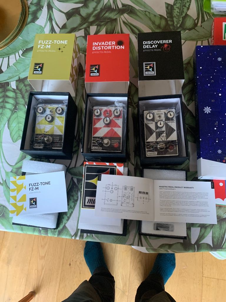 Brand new Gibson maestro guitar pedal set (fuzz, delay and distortion)