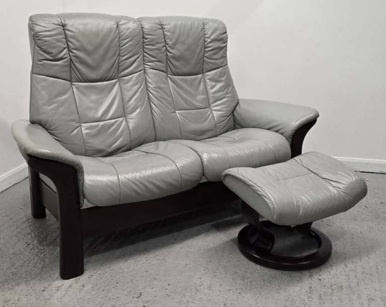 Ekornes Stressless Reclining 2 Seater Sofa With Footstool 280225