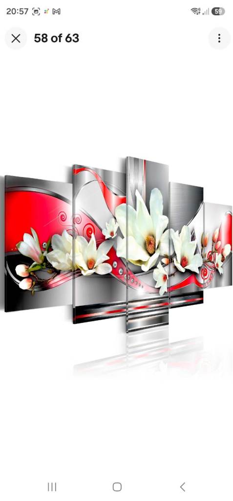 LILY FLOWERS Non-woven Canvas Wall Art Image Photo Print Decor